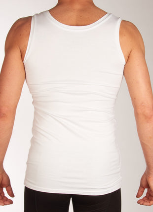 Bamboo Basics singlet 2 pack knitted singlet white heren STEF-001 Bamboo Basics débardeur lot de 2 knitted singlet white hommes