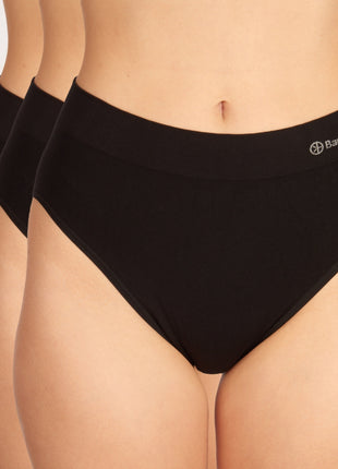 Bamboo Basics slip 3 pack seamless knitted full brief black dames BELLE-001 Bamboo Basics slip lot de 3 seamless knitted full brief black femmes