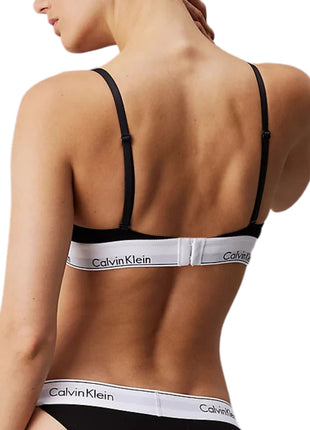Calvin Klein bh topje modern cotton unlined triangle bra black dames 000QF1061E-001 Calvin Klein brassière modern cotton unlined triangle bra black femmes