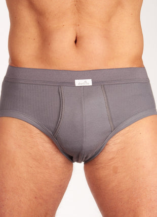 Dulcia slip 3 pack new basic cotton 4-1 rib grey heren 678-0540-grey Dulcia slip lot de 3 new basic cotton 4-1 rib grey hommes