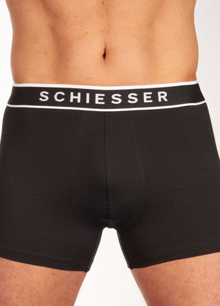 Schiesser short 3 pack 95/5 organic cotton boxer briefs black heren 173983-000 Schiesser boxer lot de 3 95/5 organic cotton boxer briefs black hommes