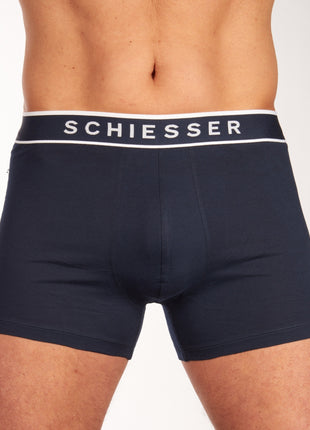 Schiesser short 3 pack 95/5 organic cotton boxer briefs dark blue heren 173983-803 Schiesser boxer lot de 3 95/5 organic cotton boxer briefs dark blue hommes