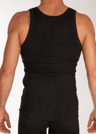 Schiesser singlet 2 pack authentic 4-1 rib undershirts black heren 103401-000 Schiesser débardeur lot de 2 authentic 4-1 rib undershirts black hommes