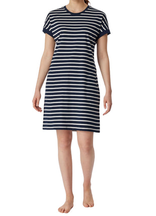 Schiesser slaapkleedje casual essentials midnight blue dames 181251-804 Schiesser robe de nuit casual essentials midnight blue femmes