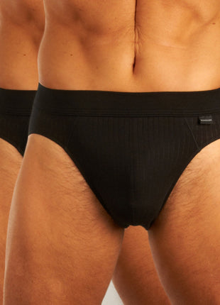 Schiesser slip 2 pack authentic 4-1 rib rio briefs black heren 105984-000 Schiesser slip lot de 2 authentic 4-1 rib rio briefs black hommes