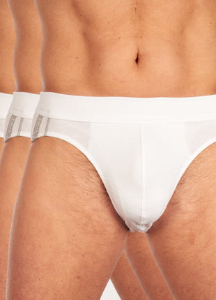 Schiesser slip 3 pack 95/5 organic cotton rio briefs white heren 173815-100 Schiesser slip lot de 3 95/5 organic cotton rio briefs white hommes