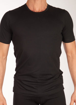 Schiesser t-shirt ronde hals 2 pack 95/5 organic cotton shirts black heren 174997-000 Schiesser t-shirt col rond lot de 2 95/5 organic cotton shirts black hommes