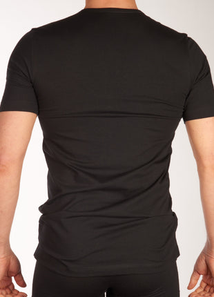 Schiesser t-shirt ronde hals 2 pack 95/5 organic cotton shirts black heren 174997-000 Schiesser t-shirt col rond lot de 2 95/5 organic cotton shirts black hommes