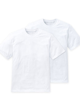 Schiesser t-shirt ronde hals 2 pack essentials american shirts white heren 008150-100 Schiesser t-shirt col rond lot de 2 essentials american shirts white hommes
