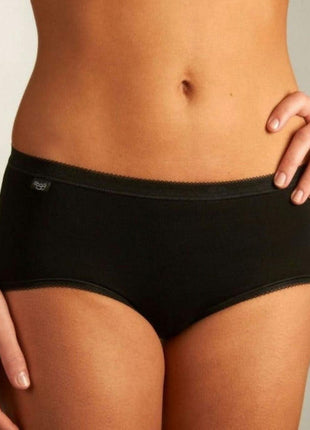 Sloggi slip basic+ midi cotton black dames 10005038-0004 Sloggi slip basic+ midi cotton black femmes