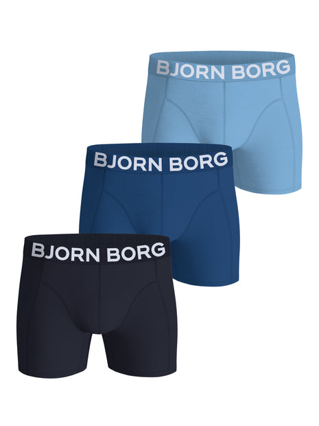 Björn Borg short 3 pack organic cotton stretch boxer black blue heren