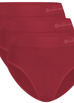 Bamboo Basics briefs 3 pack seamless knitted full brief burgundy women
