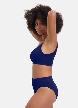 Bamboo Basics briefs 3 pack seamless knitted full brief blue women