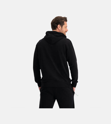 Bamboo Basics knitted hoodie black heren