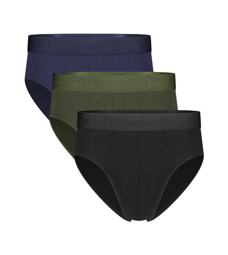 Bamboo Basics slip 3 pack knitted brief black / army / navy heren