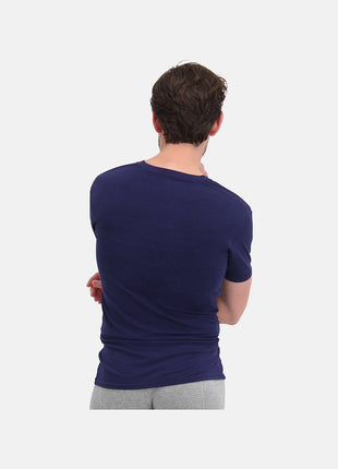 Bamboo Basics t-shirt v-hals 2 pack knitted v-neck t-shirt blue heren