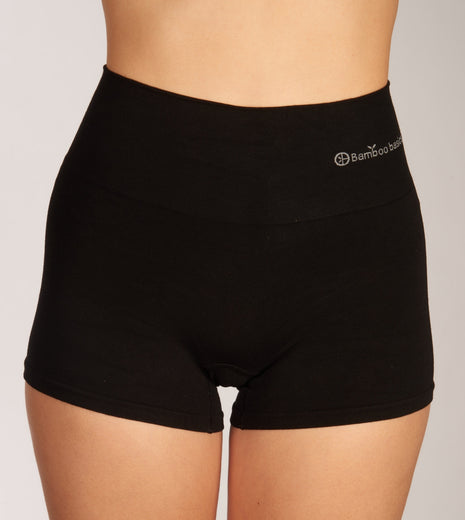 Bamboo Basics short 2 pack seamless knitted light control boxershort black dames STELLA-001 Bamboo Basics shorty lot de 2 seamless knitted light control boxershort black femmes
