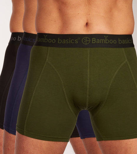 Bamboo Basics short 3 pack knitted boxershorts black army navy heren RICO-017 Bamboo Basics boxer lot de 3 knitted boxershorts black army navy hommes
