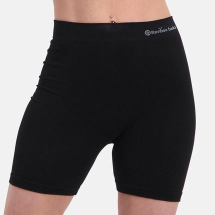Bamboo Basics short seamless knitted biker short black dames SUZE-001 Bamboo Basics shorty seamless knitted biker short black femmes