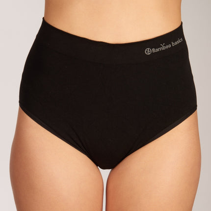 Bamboo Basics slip 2 pack seamless knitted high waisted full brief black dames AMY-001 Bamboo Basics slip lot de 2 seamless knitted high waisted full brief black femmes

