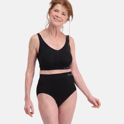 Bamboo Basics slip 2 pack seamless knitted high waisted full brief black dames AMY-001 Bamboo Basics slip lot de 2 seamless knitted high waisted full brief black femmes
