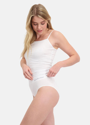 Bamboo Basics slip 3 pack seamless knitted full brief white dames BELLE-003 Bamboo Basics slip lot de 3 seamless knitted full brief white femmes