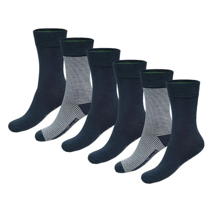 Bamboo Basics sokken 6 paar knitted anklet socks navy print unisex BEAU-6P-003 Bamboo Basics chaussettes 6 paires knitted anklet socks navy print unisex