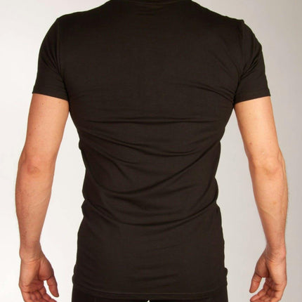 Bamboo Basics t-shirt v-hals 2 pack knitted v-neck t-shirt black heren VELO-003 Bamboo Basics t-shirt col v lot de 2 knitted v-neck t-shirt black hommes
