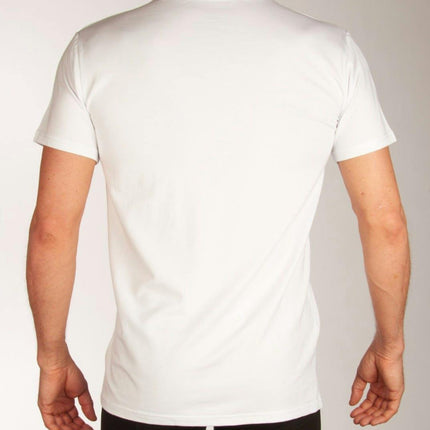 Bamboo Basics t-shirt v-hals 2 pack knitted v-neck t-shirt optical white heren VELO-001 Bamboo Basics t-shirt col v lot de 2 knitted v-neck t-shirt optical white hommes
