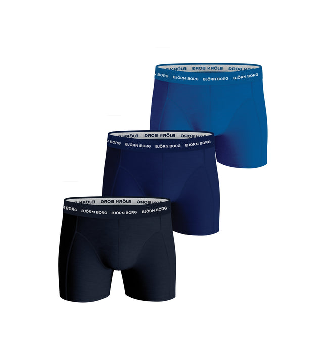 Björn Borg short 3 pack cotton stretch boxer navy blue / dark blue / blue heren 10004232-MP003 Björn Borg boxer lot de 3 cotton stretch boxer navy blue / dark blue / blue hommes
