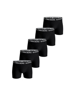 Björn Borg short 5 pack cotton stretch boxer black heren 10004237-MP001 Björn Borg boxer lot de 5 cotton stretch boxer black hommes
