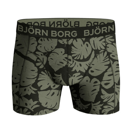 Björn Borg short 5 pack cotton stretch boxer green / black / print / green / green heren 10003368-MP005 Björn Borg boxer lot de 5 cotton stretch boxer green / black / print hommes
