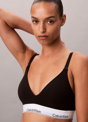 Calvin Klein bra top modern cotton lightly lined triangle maternity bra black women