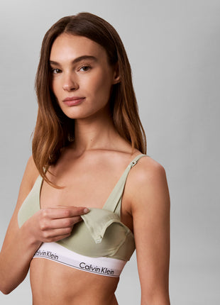 Calvin Klein Bra Top Modern Cotton Lightly Lined Triangle Maternity Bra Pale Mint Ladies