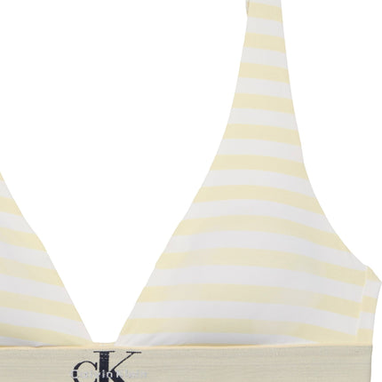 Calvin Klein bh topje ck graphic lightly lined triangle bra cent stripe anise flower dames LV00QF8703-6WC Calvin Klein brassière ck graphic lightly lined triangle bra cent stripe anise flower femmes