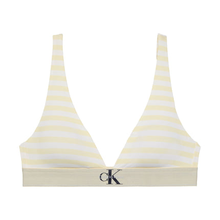Calvin Klein bh topje ck graphic lightly lined triangle bra cent stripe anise flower dames LV00QF8703-6WC Calvin Klein brassière ck graphic lightly lined triangle bra cent stripe anise flower femmes