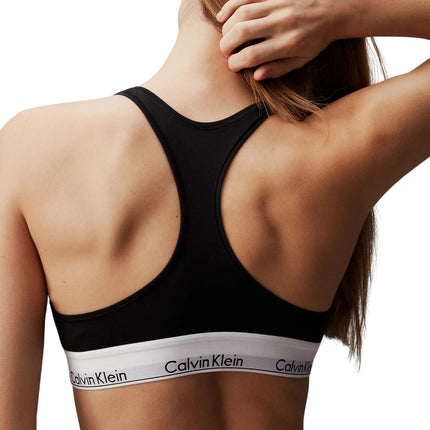 Calvin Klein bh topje icon cotton modal unlined bralette black dames 0000F3785E-001 Calvin Klein brassière icon cotton modal unlined bralette black femmes
