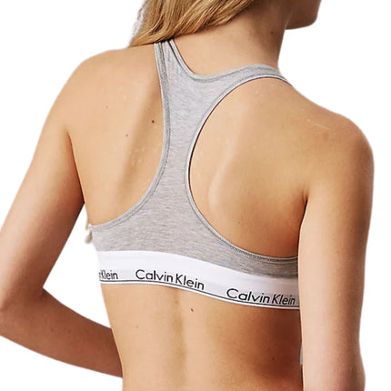 Calvin Klein bh topje icon cotton modal unlined bralette grey heather dames 0000F3785E-020 Calvin Klein brassière icon cotton modal unlined bralette grey heather femmes