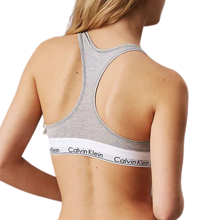 Calvin Klein bh topje icon cotton modal unlined bralette grey heather dames 0000F3785E-020 Calvin Klein brassière icon cotton modal unlined bralette grey heather femmes