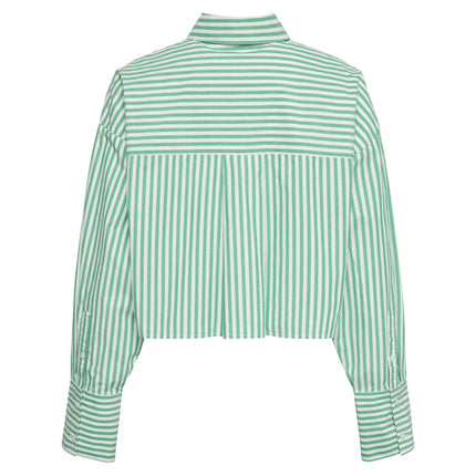 Calvin Klein pyjamashirt ck cotton poplin cropped shirt penny stripe mardi gras green dames LV00QS7605-4ZF Calvin Klein haut de pyjama ck cotton poplin cropped shirt penny stripe mardi gras green femmes