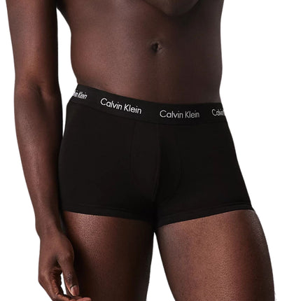 Calvin Klein short 3 pack cotton stretch low rise trunks black heren 0000U2664G-XWB Calvin Klein boxer 3 pack cotton stretch low rise trunks black hommes