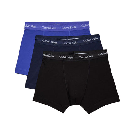 Calvin Klein short 3 pack cotton stretch trunks black / cobalt water / blue shadow heren 0000U2662G-4KU Calvin Klein boxer 3 pack cotton stretch trunks black / cobalt water / blue shadow hommes