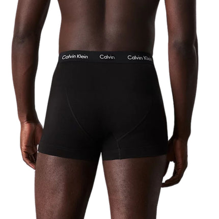 Calvin Klein short 3 pack cotton stretch trunks black / cobalt water / blue shadow heren 0000U2662G-4KU Calvin Klein boxer 3 pack cotton stretch trunks black / cobalt water / blue shadow hommes
