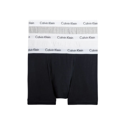 Calvin Klein short 3 pack cotton stretch trunks black / grey heather / white heren 0000U2662G-998 Calvin Klein boxer 3 pack cotton stretch trunks black / grey heather / white hommes