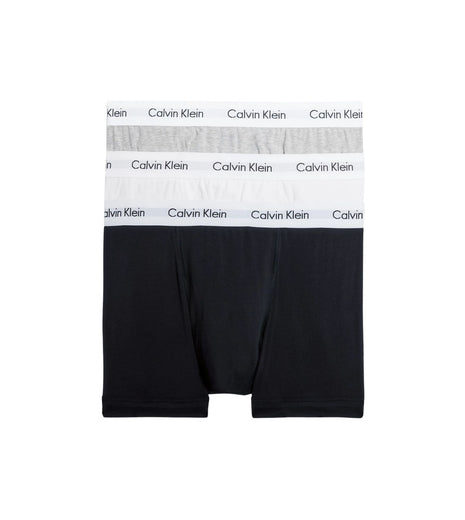 Calvin Klein short 3 pack cotton stretch trunks black / grey heather / white heren 0000U2662G-998 Calvin Klein boxer 3 pack cotton stretch trunks black / grey heather / white hommes