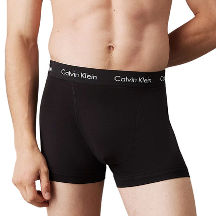 Calvin Klein short 3 pack cotton stretch trunks black heren 0000U2662G-XWB Calvin Klein boxer 3 pack cotton stretch trunks black hommes
