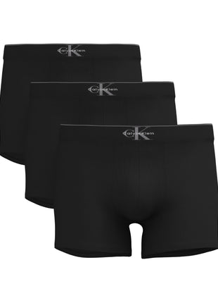 Calvin Klein short 3 pack graphic monogram cotton stretch trunks black heren LV00NB4472-UB1 Calvin Klein boxer lot de 3 graphic monogram cotton stretch trunks black hommes