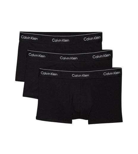 Calvin Klein short 3 pack icon cotton stretch low rise trunks black heren LV00NB4389-TM6 Calvin Klein boxer lot de 3 icon cotton stretch low rise trunks black hommes