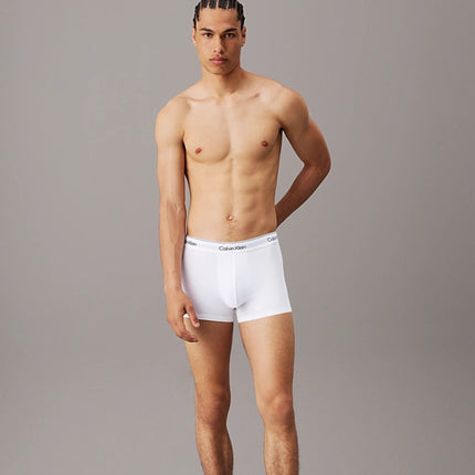 Calvin Klein short 3 pack icon cotton stretch trunks grey heather / white / black heren LV00NB4392-MP1 Calvin Klein boxer lot de 3 icon cotton stretch trunks grey heather / white / black hommes