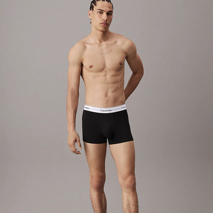 Calvin Klein short 3 pack icon cotton stretch trunks grey heather / white / black heren LV00NB4392-MP1 Calvin Klein boxer lot de 3 icon cotton stretch trunks grey heather / white / black hommes